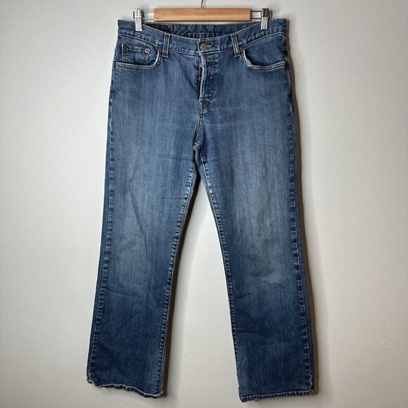 Lucky Brand Denim - Lucky Brand Jeans Womens Blue Denim Dungarees Easy Rider Montesano USA Sz 32x30